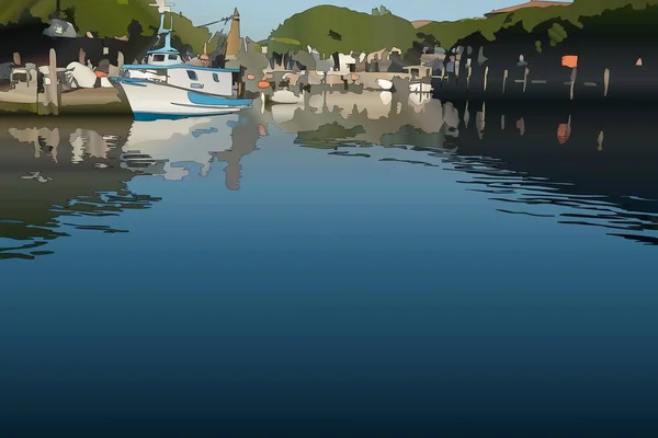 Kunstmatige Intelligentie Digitale Kunst Illustratie Van Fisherman Boat — Stockfoto