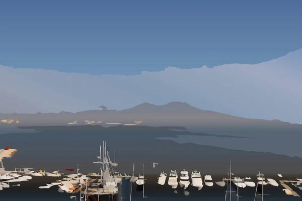 Amalfi海岸人工智能生成的数字艺术图解 — 图库照片
