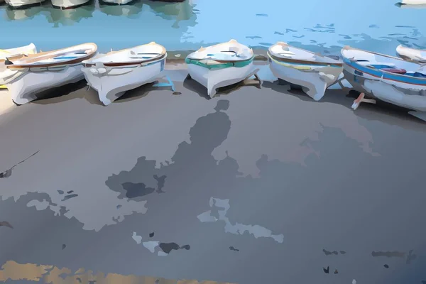 Digitale Kunstillustration Erzeugt Durch Künstliche Intelligenz Hafen Gardasee — Stockfoto