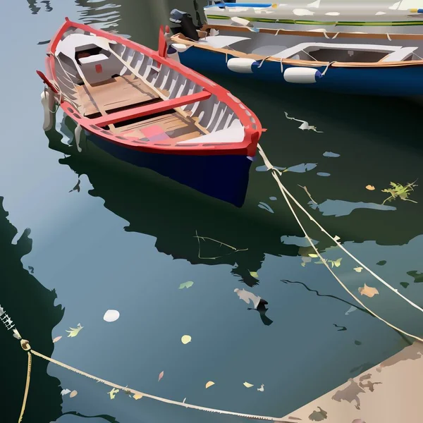 Digital Art Illustration Generated Artificial Intelligence Harbor Lake Garda — Stock Photo, Image