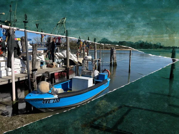 Создал Цифровую Иллюстрацию Лодки Гавани — стоковое фото