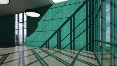 Geniş pencereli bir açık uzay odasının 3B modellemesi ve canlandırması