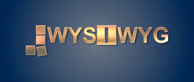 WYSIWYG sözcüğünün rengarenk arkaplanı