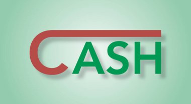 Renkli gradyan arkaplan ile kelime CASH