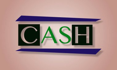 Renkli gradyan arkaplan ile kelime CASH