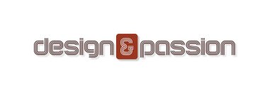 DESIGN & PASSION sözcüğü renkli eğimli arkaplan