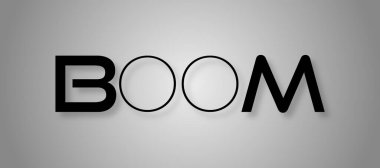 Renkli gradyan arkaplan ile kelime BOOM