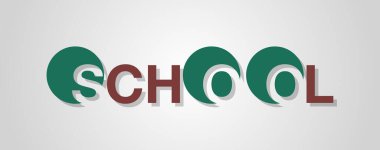 Renkli eğimli arkaplan ile Kelime OKULU