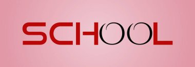 Renkli eğimli arkaplan ile Kelime OKULU