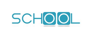 Renkli eğimli arkaplan ile Kelime OKULU