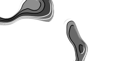 Çok farklı renk ve hareketlere sahip çizgi ve dairelerin soyut animasyonu