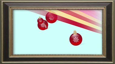 Hareket eden çıta ve patlayan Noel nesnelerinin olduğu bir çerçeve canlandırması