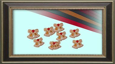 Hareket eden çıta ve patlayan Noel nesnelerinin olduğu bir çerçeve canlandırması