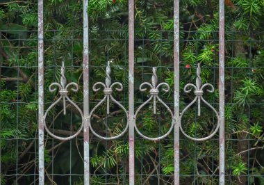 Metal zincirli ve dikenli telli çitler.