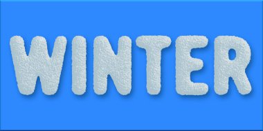 Değişken rengi ve arkaplanı olan kış metni