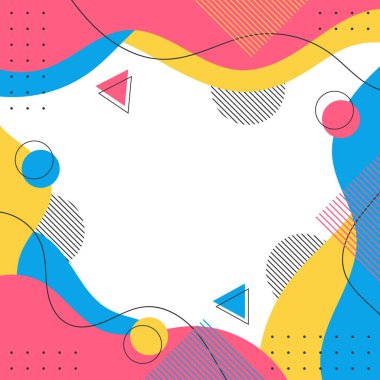 Abstract Memphis modern colorful square background element for social media posts, mobile apps, banners design, web or internet ads