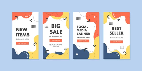 Social Media Sale Promotion Template Collection Set — Stock Vector