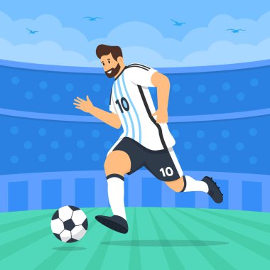Adam stadyum konseptinde futbol oynuyor.