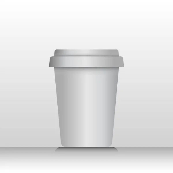 Mockup White Cup Glass Isolated Gradient Background — 스톡 벡터