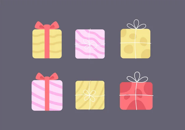 Gift Box Birthday Icon Template Collection Set — Stock Vector