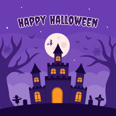 Perili Ev Kutlama Şablonu 'yla Cadılar Bayramı' nız kutlu olsun.