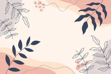 El Çizimi Soyut Yapraklar Duvar Kağıdı veya Sunum için Karalama Arkaplanı