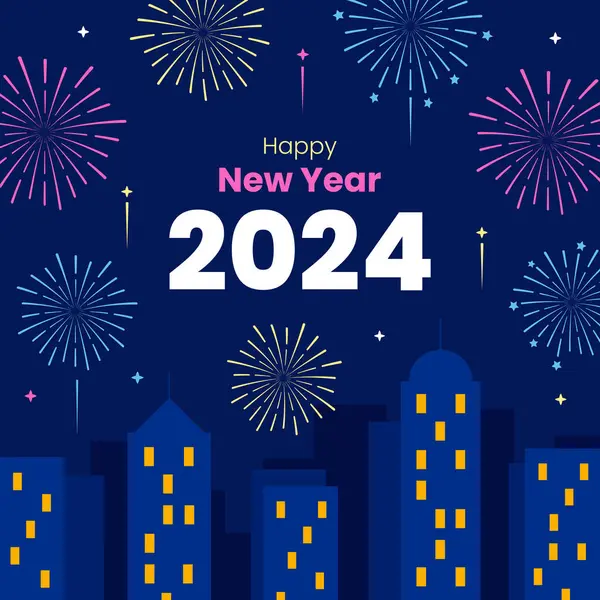 Mutlu yıllar 2024 Havai fişek Meydanı Arkaplanı