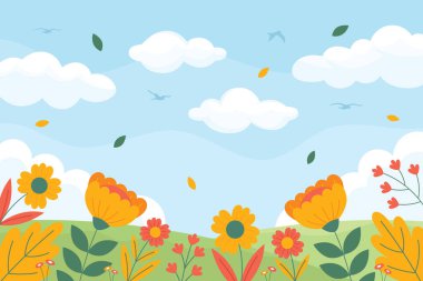 Çiçek Bahar Sezonu Arkaplanı. Duvar Kağıdı veya Sosyal Medya Posta Şablonu için Soyut Çiçek Arkaplanı