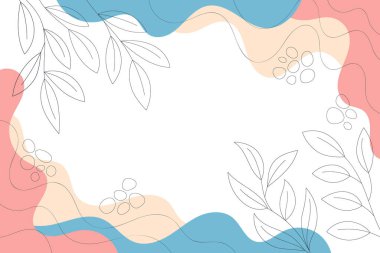 El Çizimi Soyut Yapraklar Duvar Kağıdı veya Sunum için Karalama Arkaplanı