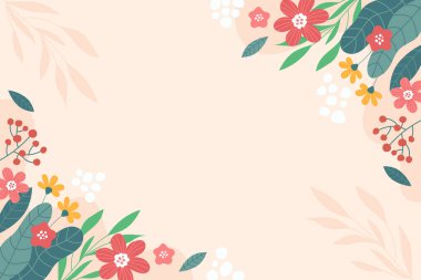 El Çizimi Soyut Yapraklar Duvar Kağıdı veya Sunum için Pastel Renkleri Arkaplanı