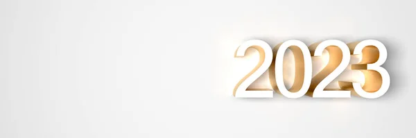 2023年黄金の大胆な文字3Dイラストの背景 — ストック写真