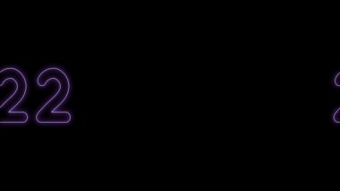 Video animasyonu - 2023 sayılı mavi-kırmızı renkli soyut neon ışığı - yeni yılı temsil ediyor - tatil kavramını. Yeni yıl 2023 Parlak ışık animasyonu