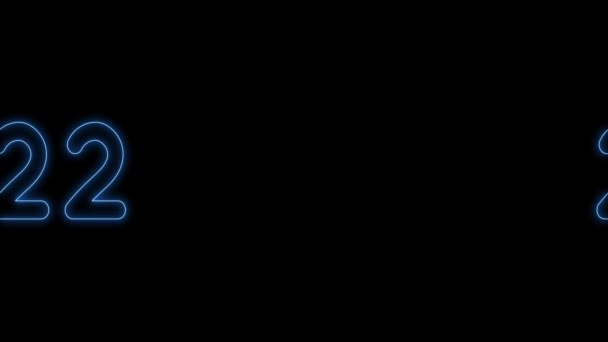 Animacja Wideo Abstrakcyjne Neonowe Światło Kolorze Niebieskim Numerami 2023 Reprezentuje — Wideo stockowe
