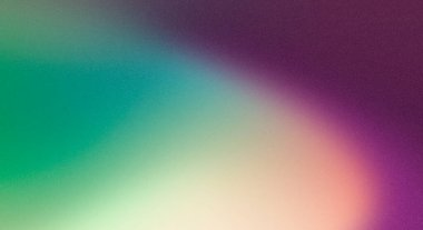 Huysuz yeşil ve mor gradyan, yumuşak renk solgunluğu, soyut gürültü dokusu, derin ve gizemli, afiş başlığı web tasarımı, kopyalama alanı.