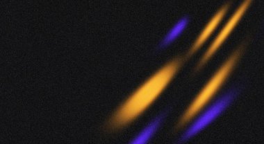 Turuncu ve mor ışık yolları, kumlu siyah bir arkaplanı, koyu dinamik arkaplan, parlayan renk gradyanı, gürültü dokusu poster başlığı kapağı