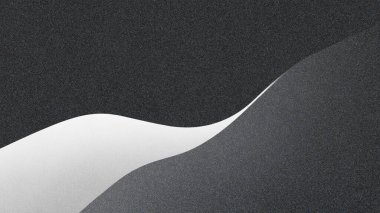 Bu soyut siyah ve beyaz dalga tasarımı düz eğriler ve eğimler sergiliyor, derinlik ve akıcılık yaratıyor, arka planlar ve çağdaş sanatsal uygulamalar için mükemmel