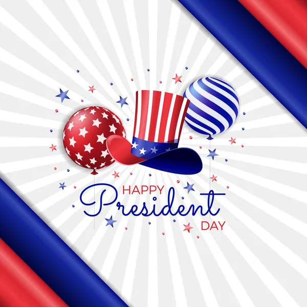 USA President Day Celebration with Uncle Sam Hat and Balloons Background Illustration