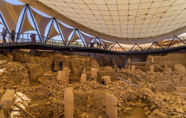 Göbeklitepe, Türkiye - 23 Kasım 2022 - Göbeklitepe - dünyanın en eski tapınak kompleksi 