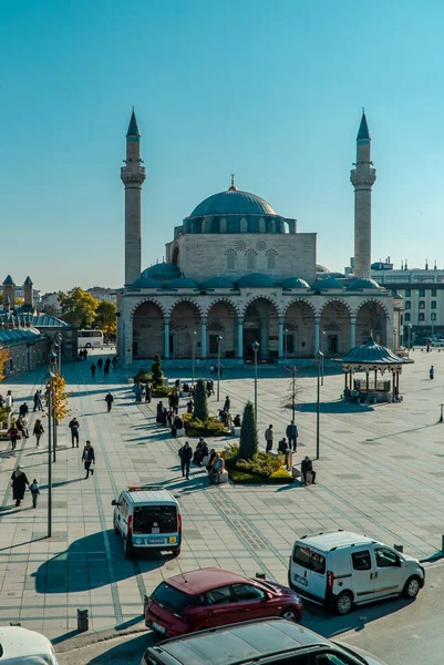 Konya Turkije November 2022 Verticaal Zicht Vanuit Lucht Het Hoofdplein — Stockfoto