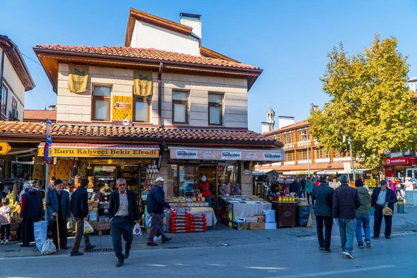 Konya Turkije November 2022 Openhartig Straatbeeld Van Mensen Markten Centraal — Stockfoto