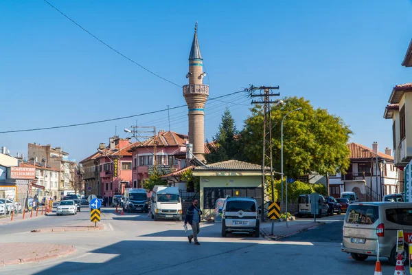 Konya Turkije November 2022 Straatfotografie Van Gebouwen Een Moskee Centraal — Stockfoto