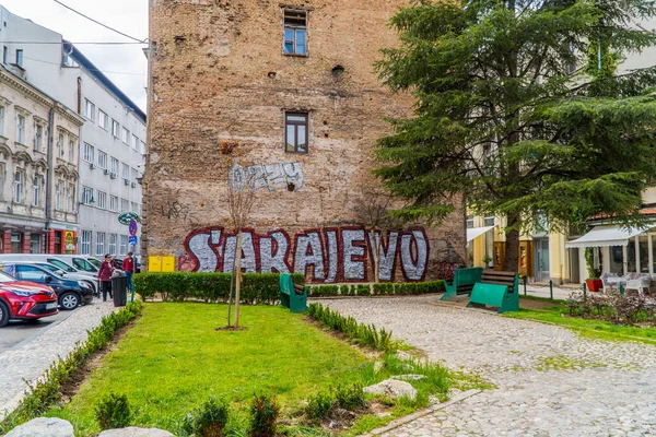 Сараево Босния Мая 2023 Года Уличная Фотография Центре Сараево Сараевскими — стоковое фото