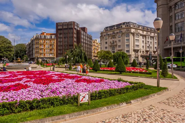 Stock image Bilbao, Spain - July 3, 2024 - Moyua Square on Gran Via in Bilbao