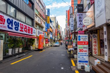 Busan, South Korea - September 1, 2024, street photography in the bustling Seomyeon Area clipart