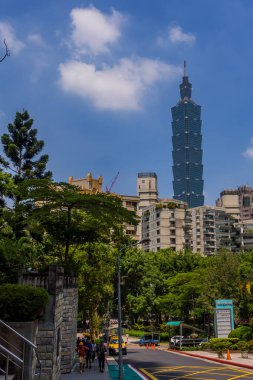 Taipei, Tayvan - 2 Eylül 2024 - Xiangshan Fil Dağı 'ndan Taipei silueti