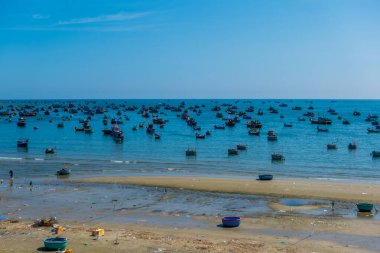 Mui Ne, Vietnam - 7 Ekim 2024 - Mui Ne 'deki balıkçı köyü