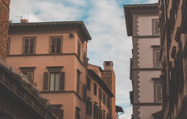 Floransa 'nın tarihi merkezinde geleneksel mimari (Centro Storico), İtalya