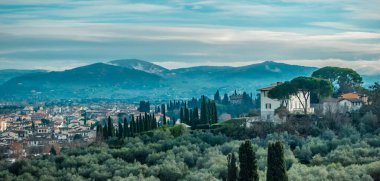 İtalya, Floransa 'daki Piazzale Michelangelo' dan Toskana manzarası