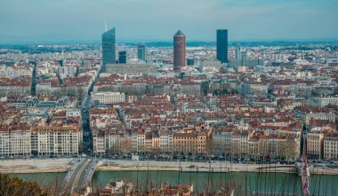 Lyon, Fransa - 7 Mart 2025 - Parc des Hauteurs 'dan Lyon manzarası