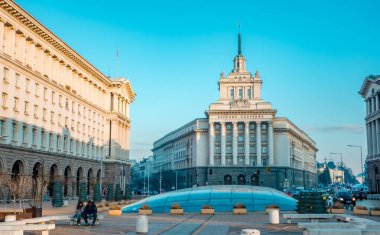 Sofya, Bulgaristan - 2 Şubat 2025 - Sofya 'daki Ulusal Meclis Meydanı